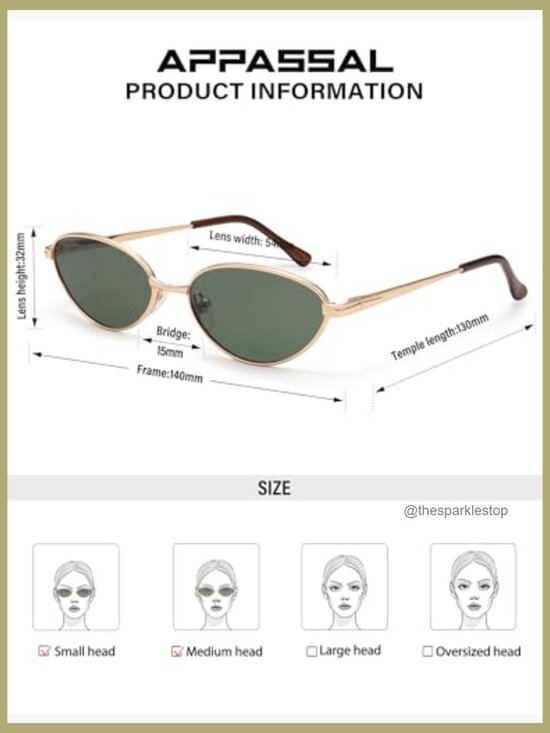 Retro Oval Cat Eye Sunglasses, Metal Frame, UV400 Protection main image 6